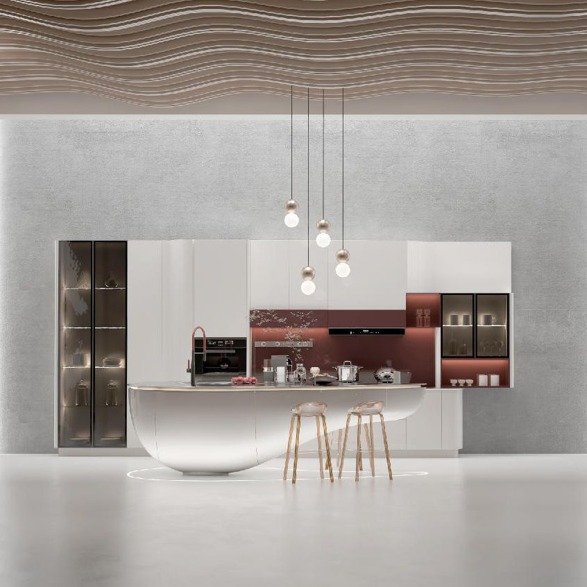 Venta Caliente de Gabinetes de Cocina Modernos de Acero Inoxidable de Lujo con Calidad Confiable para Decoración de Hogar y Villa