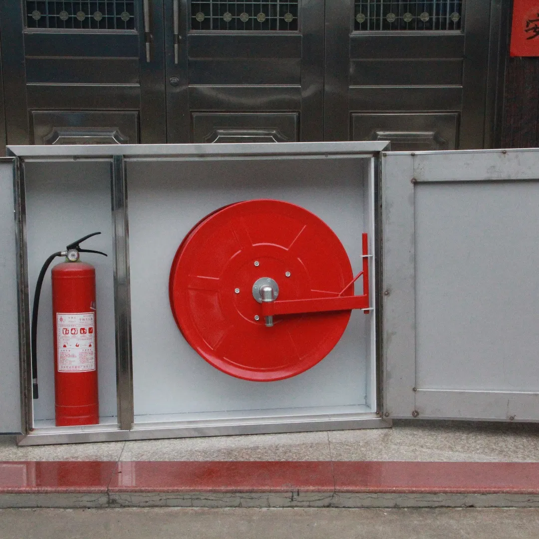 Gabinete de equipo de carrete de manguera de incendio de acero inoxidable montado en la pared con ventana
