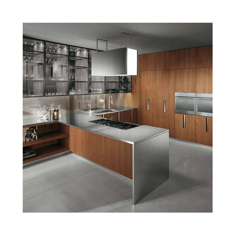 Muebles de cocina de madera maciza de cerezo en estilo clásico de alta gama con precio bajo