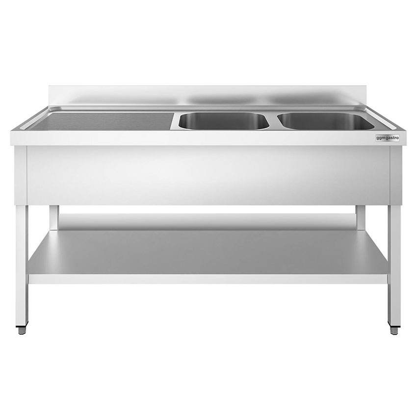 Fregadero de cocina moderno de acero inoxidable, fregadero de estación de trabajo con grifo de cascada Stk206br2