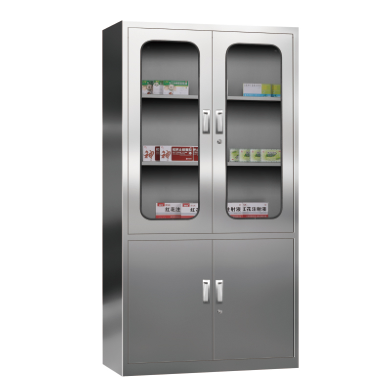 Gabinete de acero inoxidable de almacenamiento alto premium, mueble médico, mobiliario hospitalario