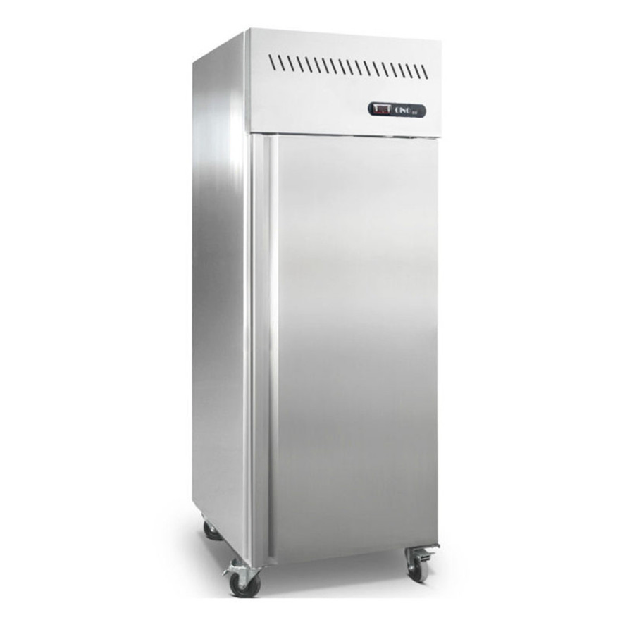 Refrigerador de exhibición certificado por Energy Star para despensa de oficina gubernamental, armario vertical de acero inoxidable