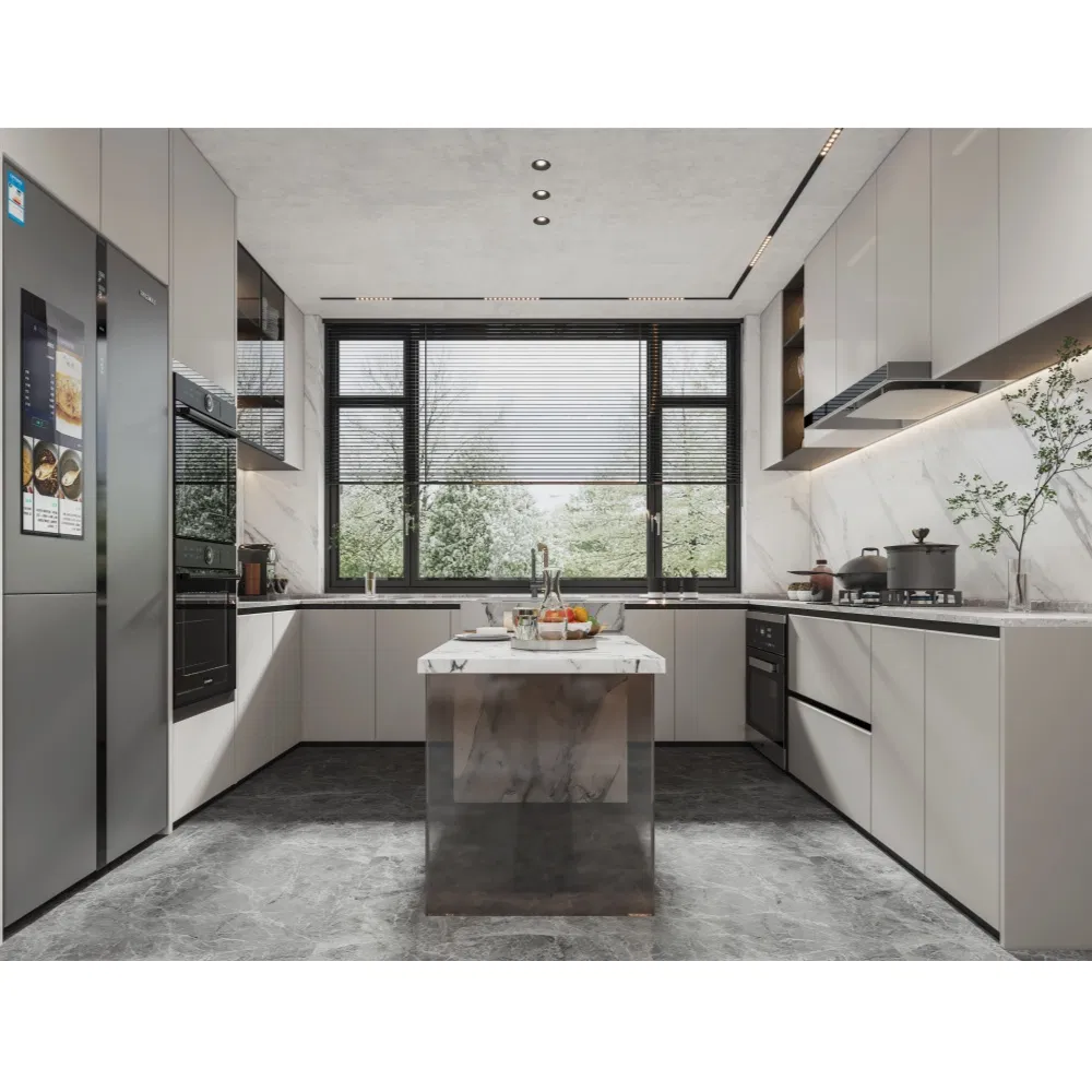 Gabinetes de cocina de acero inoxidable Swete con armario alto