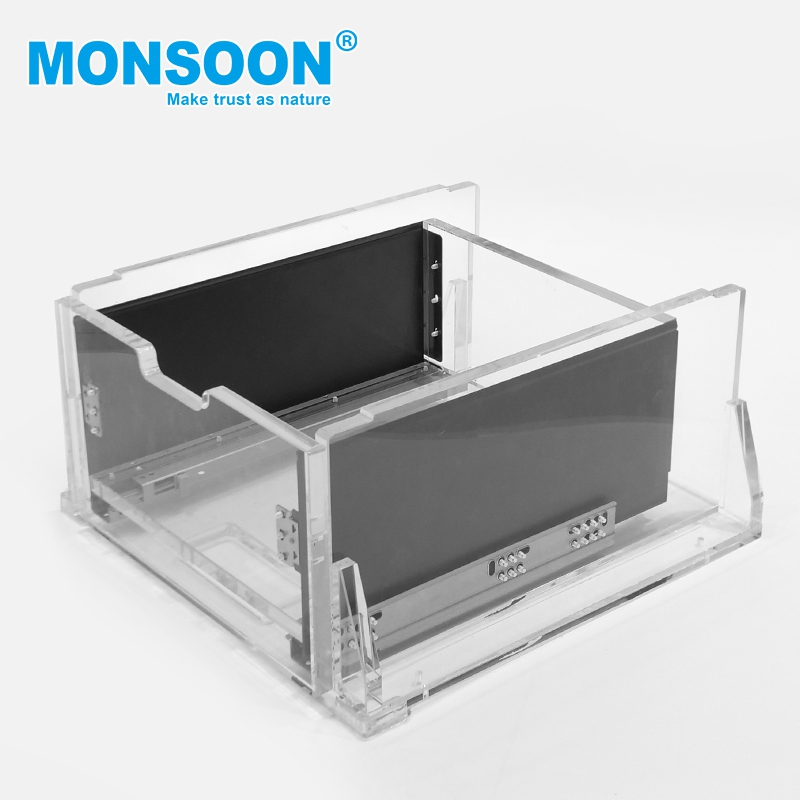 Hardware de gabinete de alta resistencia gris acero inoxidable hierro cierre suave doble pared montado debajo caja metálica sistemas de cajones de cocina para cocina