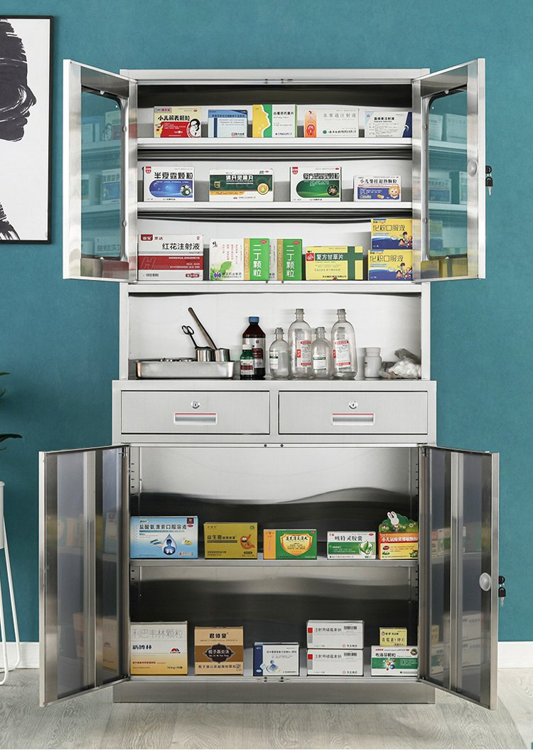 Gabinete de almacenamiento de acero inoxidable moderno para espacios elegantes