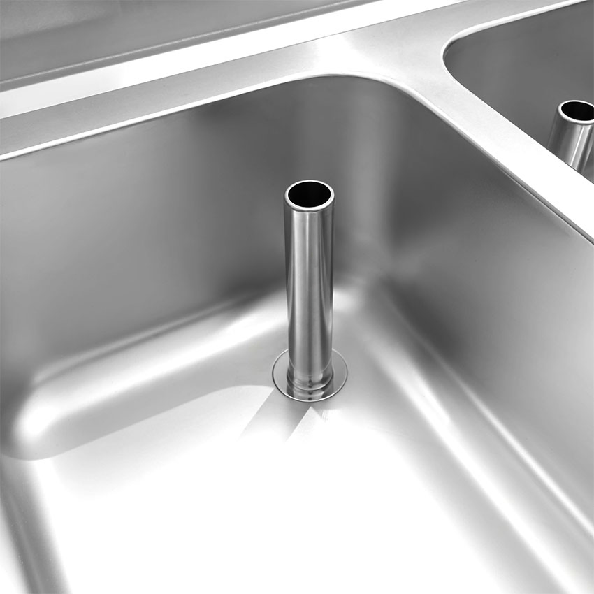 Fregadero de cocina moderno de acero inoxidable, fregadero de estación de trabajo con grifo de cascada Stk206br2