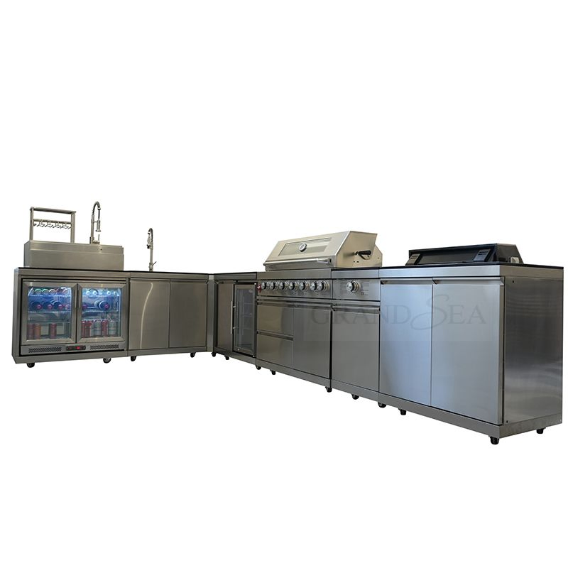 Gran capacidad de almacenamiento, gabinete de cocina exterior de acero inoxidable, buen precio