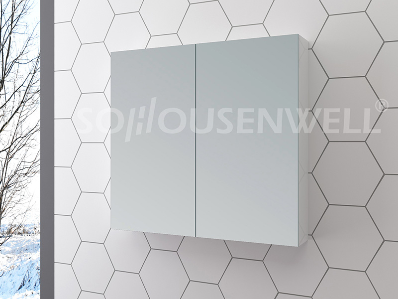 Mueble de baño armario montado en la pared espejo de baño de acero inoxidable
