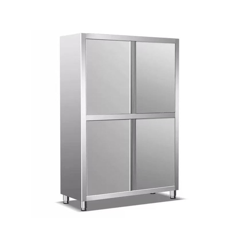 Armario de almacenamiento de cocina comercial de alta calidad, gabinete de platos de acero inoxidable con puertas corredizas