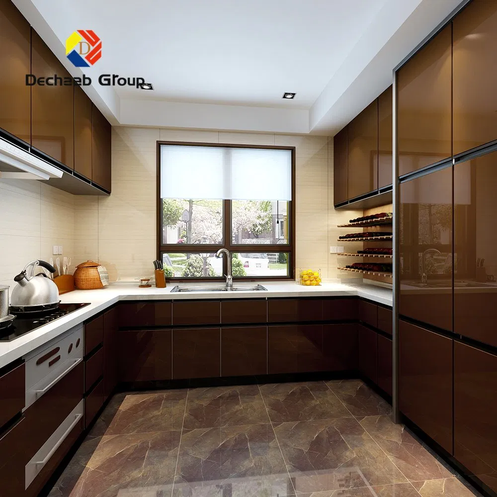 Armario de cocina modular de metal inoxidable gris colgante moderno