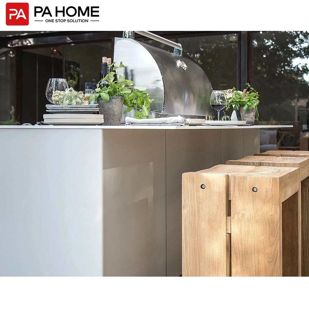 Gabinete de Cocina Exterior Modular de Metal 304 Acero Inoxidable Aluminio para Jardín de Casa BBQ