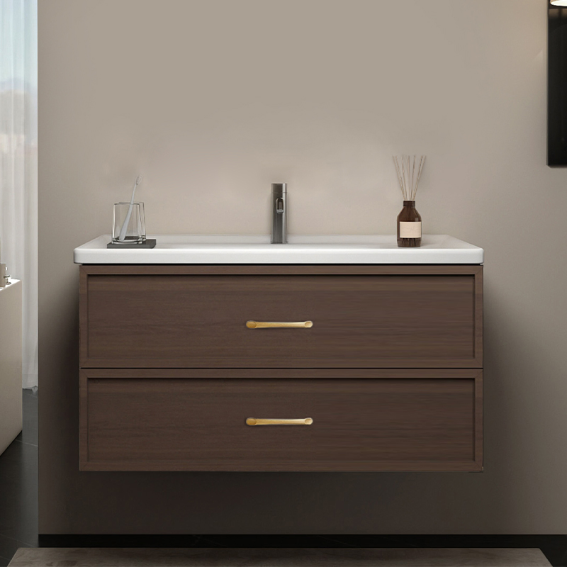 1000mm Mueble de baño moderno minimalista montado en la pared, lavabo impermeable de acero inoxidable Zg007g-100
