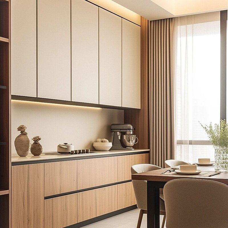 Armario de laca moderno hecho a medida de Foshan, muebles para el hogar, conjunto de armarios de cocina de metal, aluminio y acero inoxidable con puerta