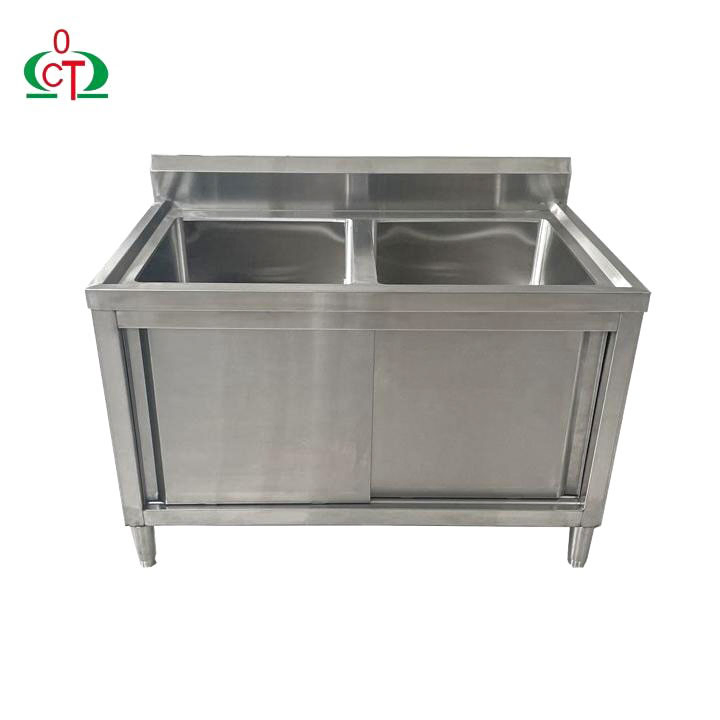 Factory Wholesale 201/304 Stainless Steel Sink Cabinet for Restaurant Kitchen Use Commercial Stainless Steel Sink Cabinet