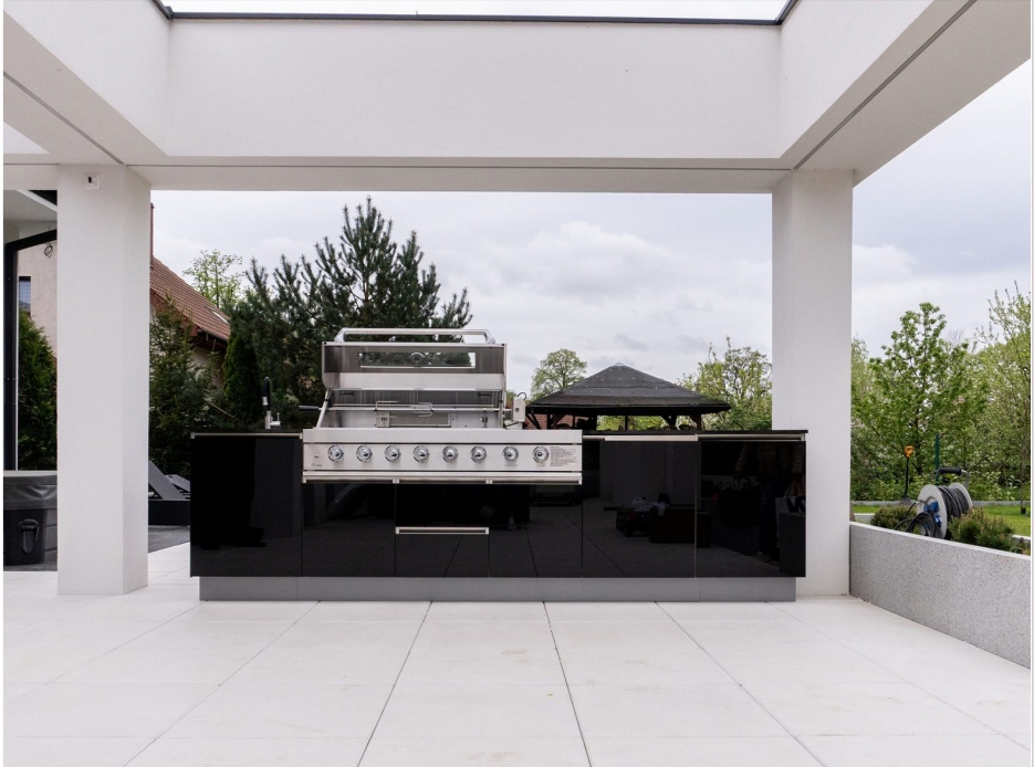 Mueble de cocina de aluminio y acero inoxidable para exteriores, fregadero doble y sencillo