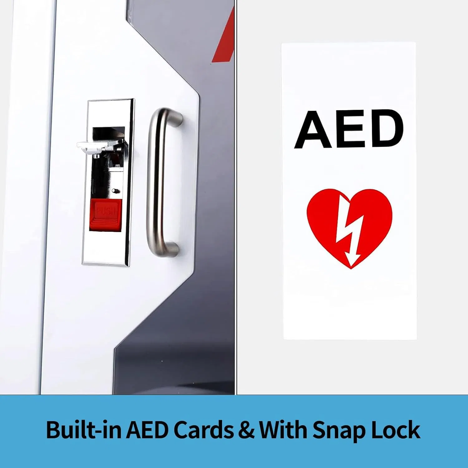 Acero Inoxidable, Policarbonato, NEMA 4X, Acero Pintado en Polvo, Montaje en Pared, Montaje en Pedestal Alarma de Audio, Gabinete de AED a Prueba de Vándalos con Cerradura de Romper Cristal