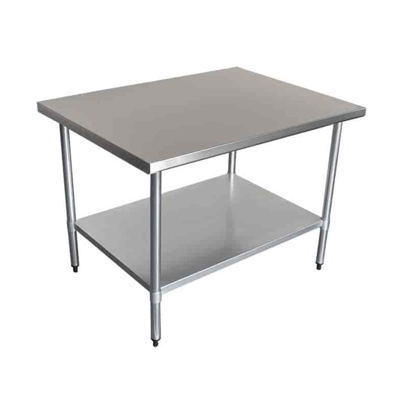 Mesa de preparación de alimentos de acero inoxidable personalizada para cocina al aire libre, restaurante, catering, con cajón y banco de trabajo