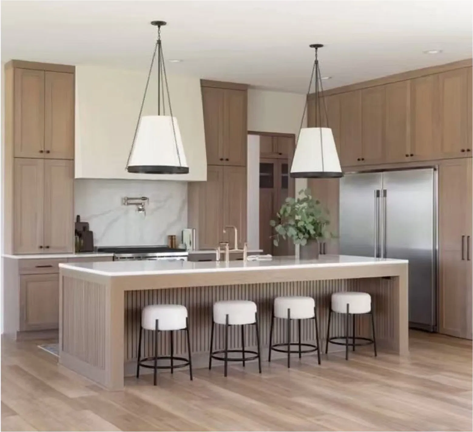 Muebles de cocina personalizados de diseño moderno, armarios de acero inoxidable montados en la pared indeformables 304 armario modular de cocina