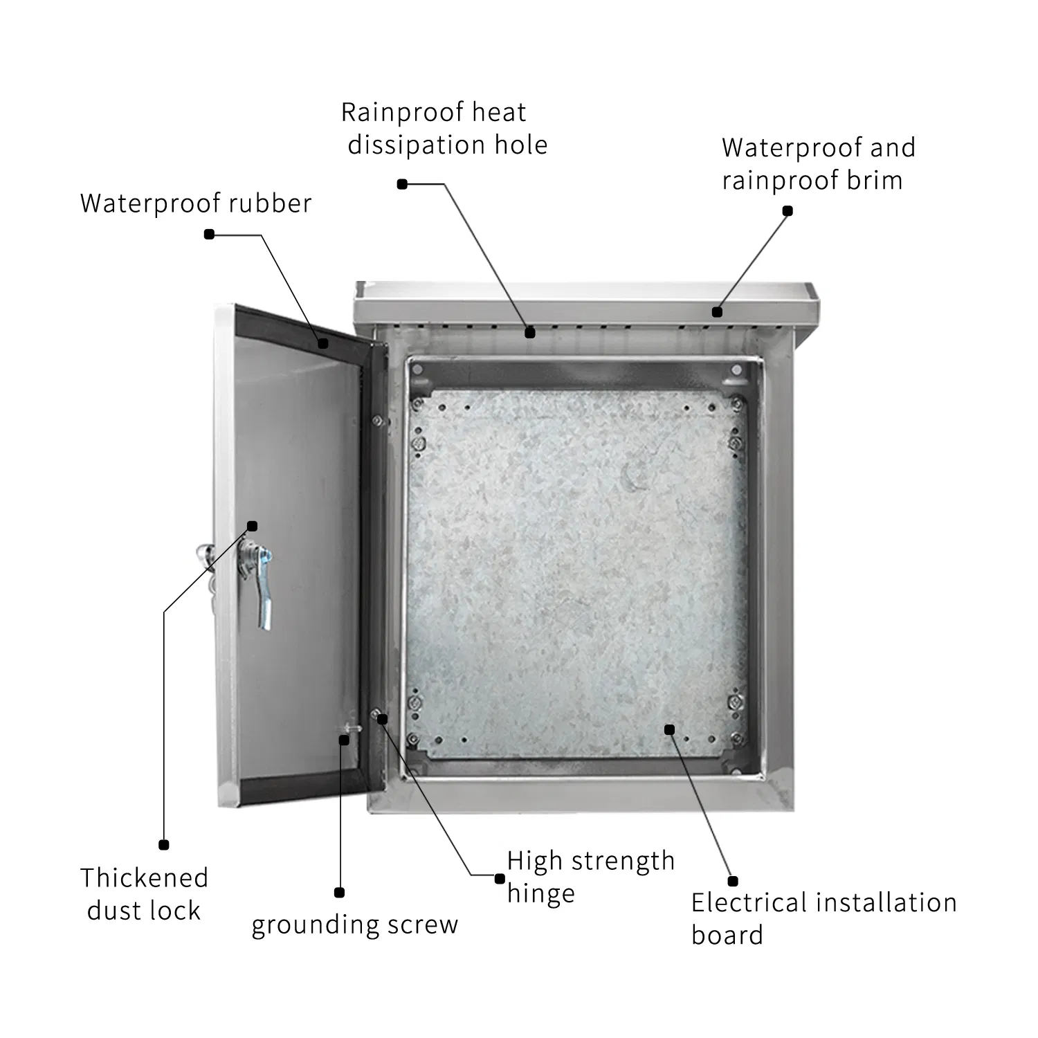 Personalizar gabinete de distribución de energía al aire libre a prueba de agua y polvo de acero galvanizado y acero inoxidable de baja tensión IP67