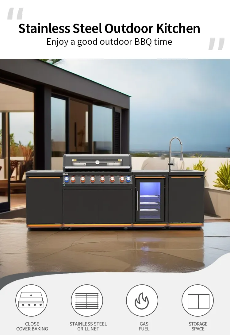 Cocina exterior de acero inoxidable
