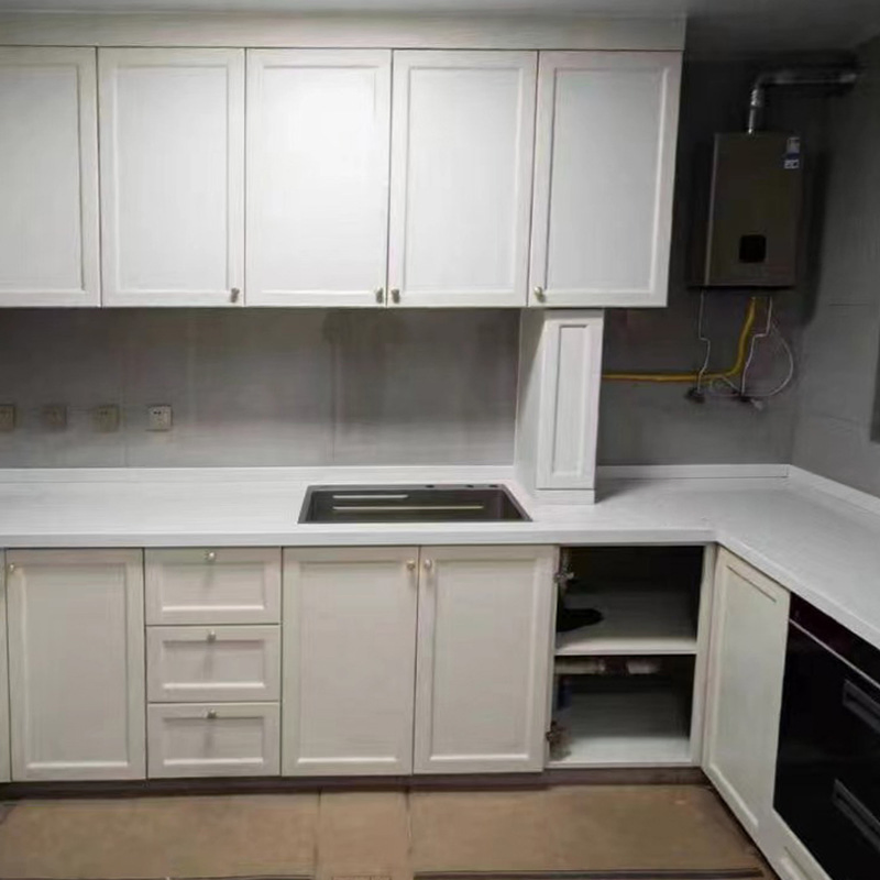 Diseño moderno de estilo europeo, cocina exterior de acero inoxidable, gabinete de cocina de PVC