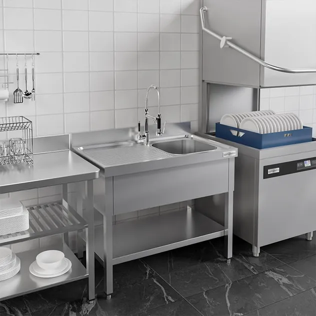 Fregadero de cocina moderno de acero inoxidable