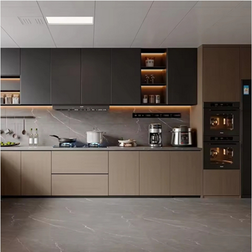 Cocina Moderna Gabinete Personalizado Cualquier Estilo Color Carcasa de Madera Fregadero de Acero Inoxidable Accesorios Incluidos