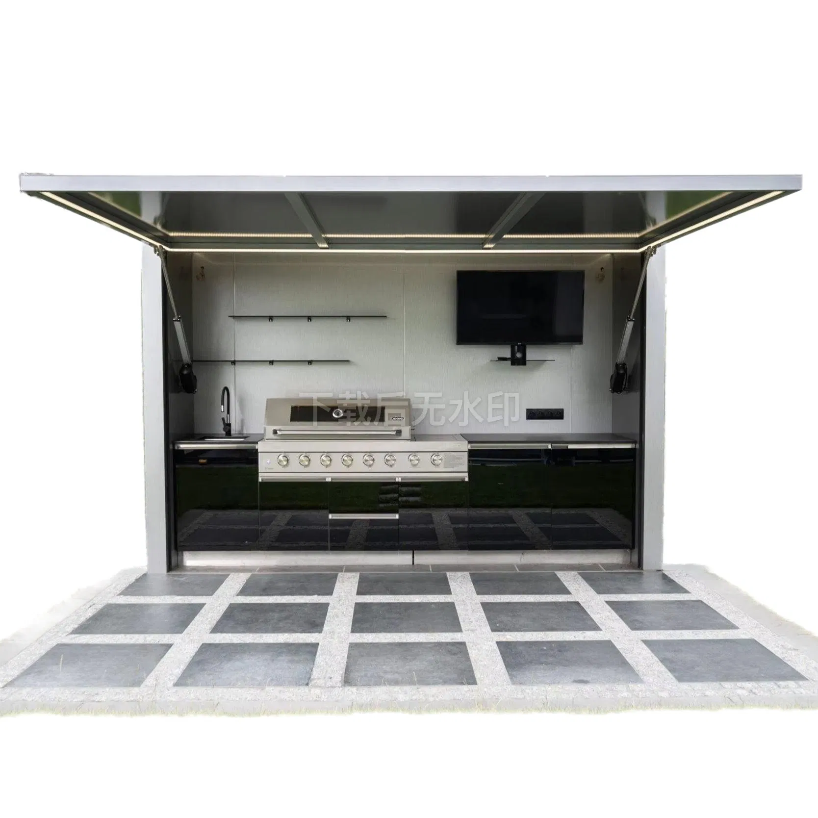 Conjunto de parrilla de barbacoa de acero inoxidable para cocina exterior isla de barbacoa