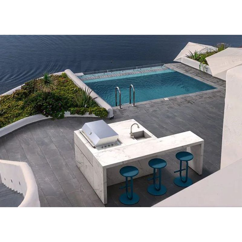 Gabinete de cocina modular de alta gama de acero inoxidable para exteriores, isla de cocina exterior