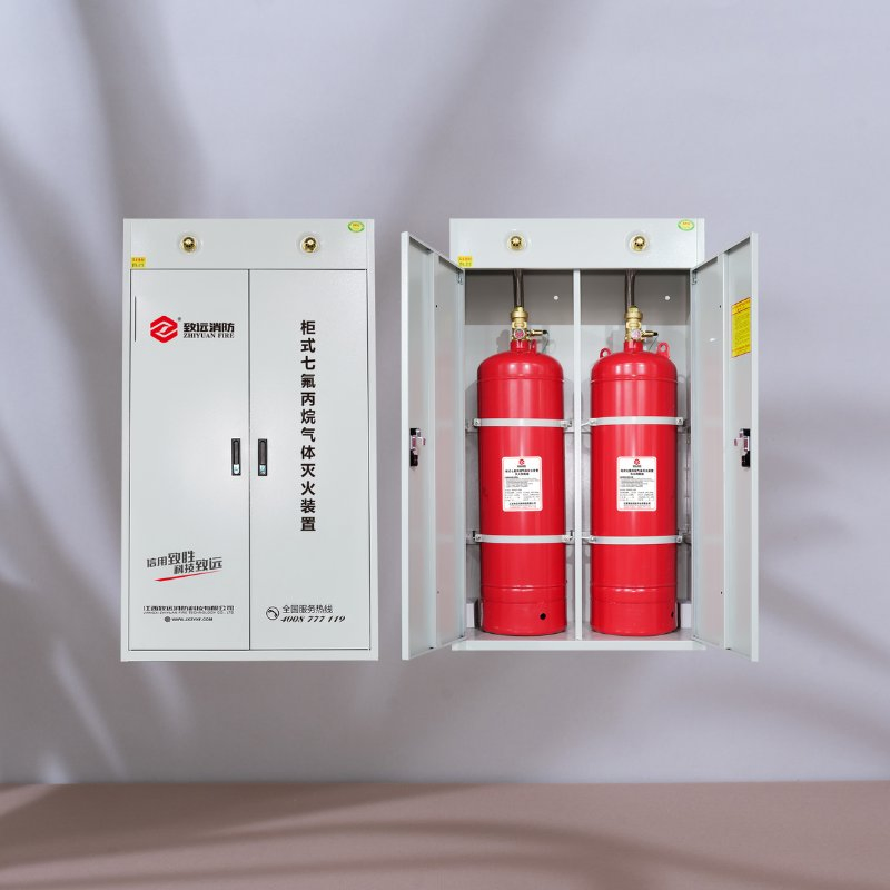 Gabinete de sistema de supresión de fuego a gas color rojo de acero inoxidable