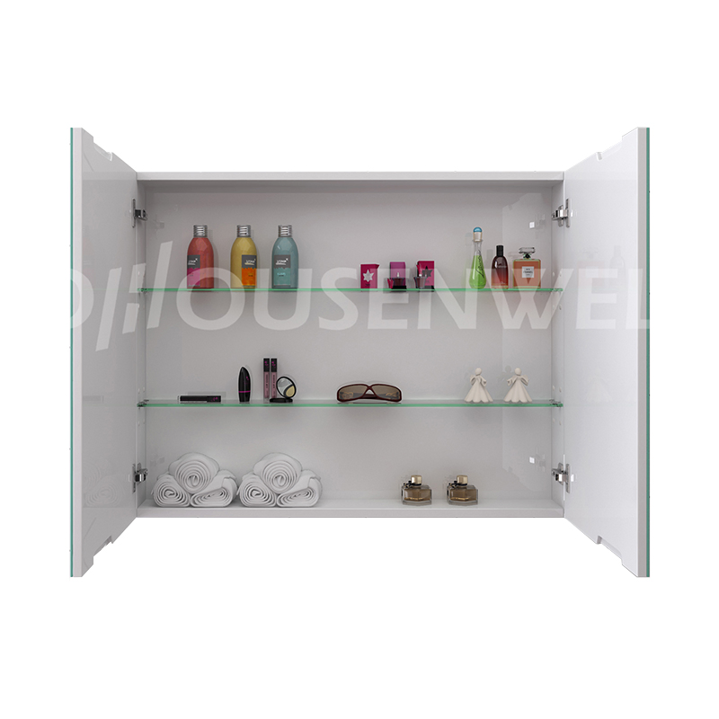 Mueble de baño armario montado en la pared espejo de baño de acero inoxidable