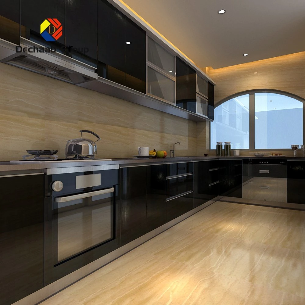 Armario de cocina modular de metal inoxidable gris colgante moderno