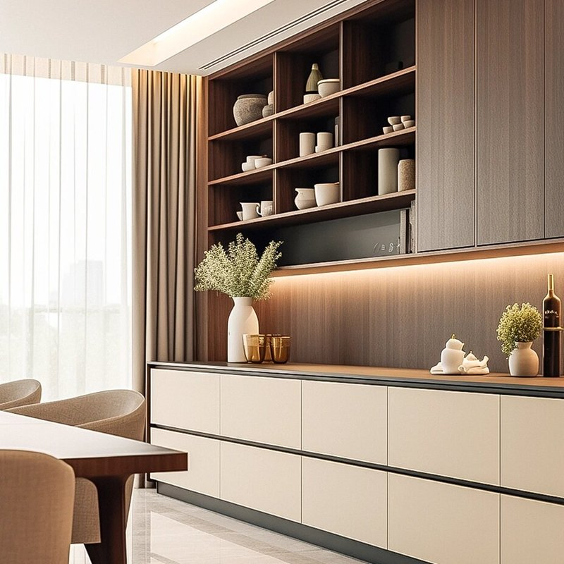Armario de laca moderno hecho a medida de Foshan, muebles para el hogar, conjunto de armarios de cocina de metal, aluminio y acero inoxidable con puerta