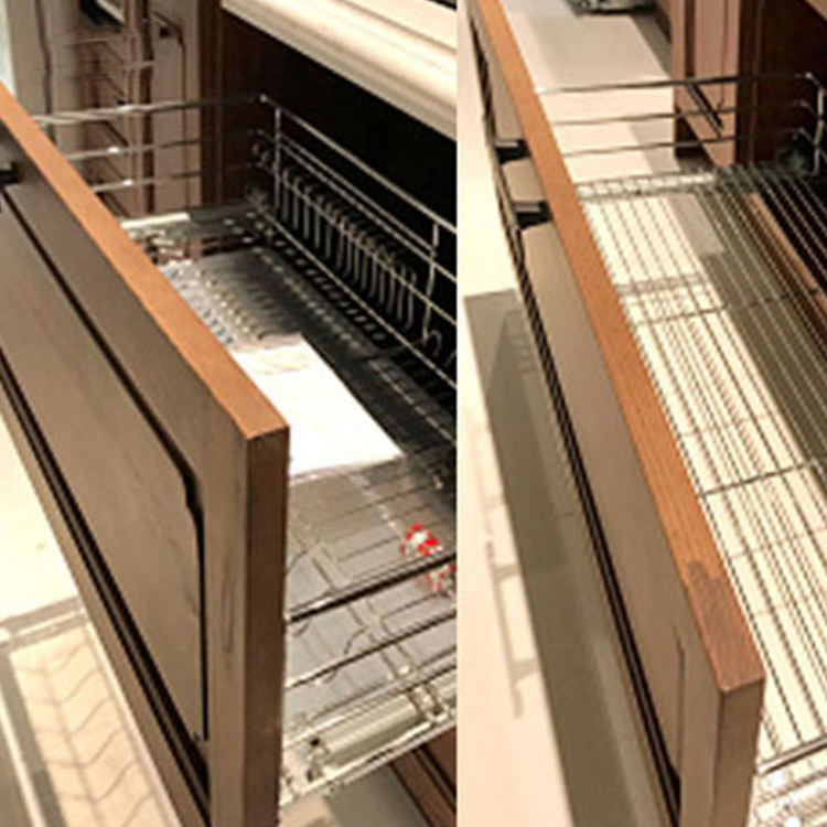 Nuevo perfil de aluminio, acero inoxidable, despensa modular, cocina de estilo moderno, armario de cocina