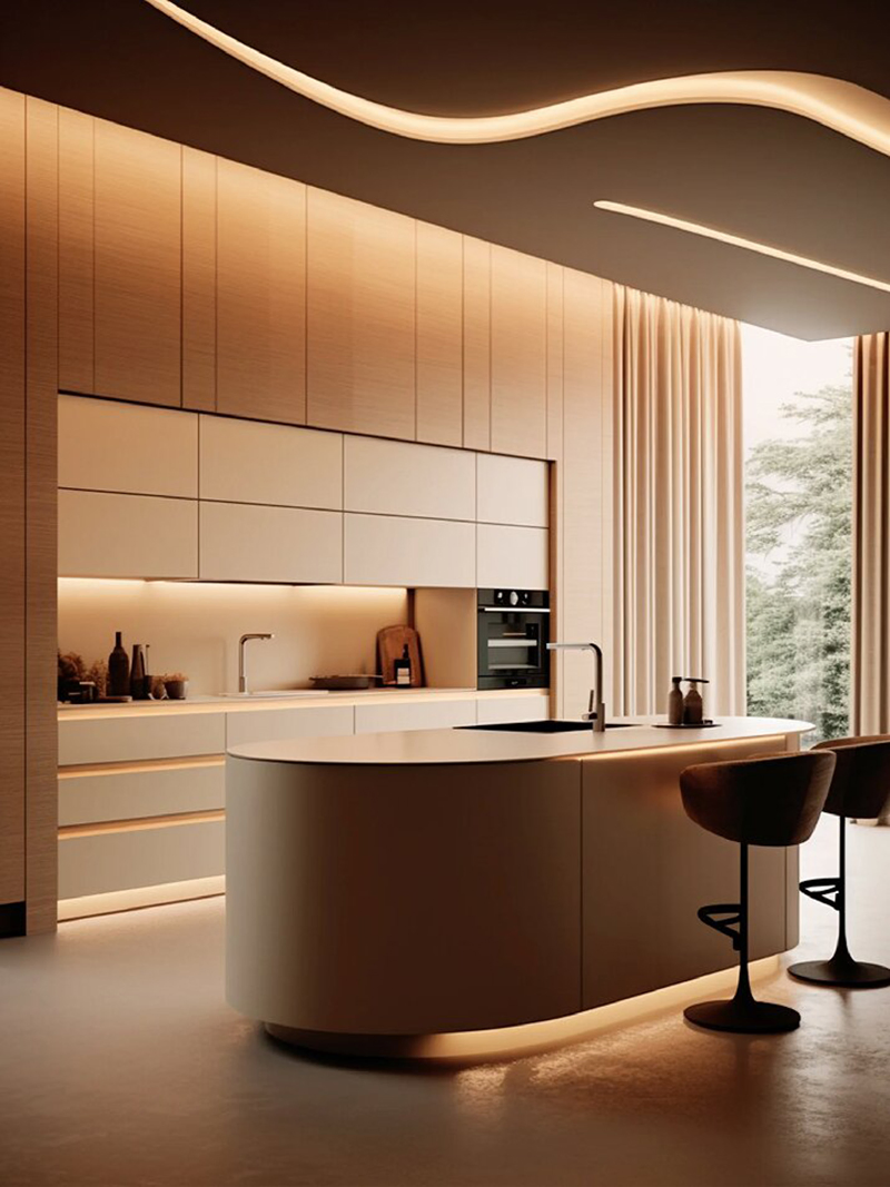 Soluciones contemporáneas de armarios de cocina para espacios de vida elegantes