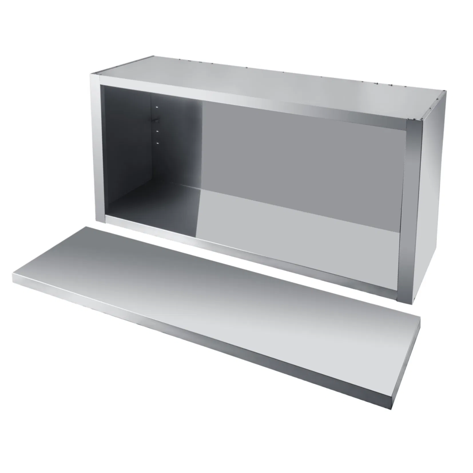 800mm Longitud Armario de Pared de Acero Inoxidable para Uso en Cocina Comercial con Diseño Abierto