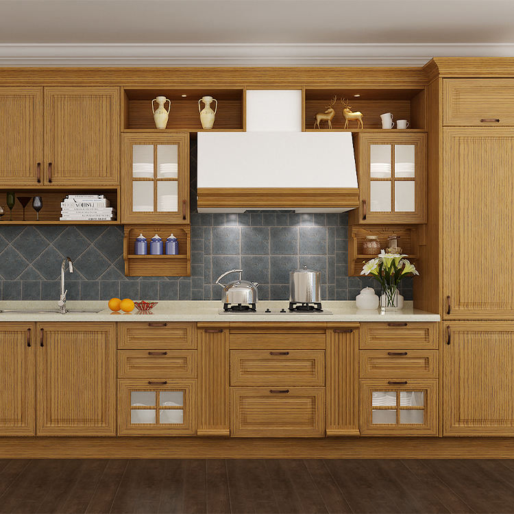 Gabinete de cocina exterior personalizado barato, gabinete de madera maciza, diseño de armarios de cocina de lujo, hecho modular, gabinete de exhibición de isla de acero inoxidable y aluminio estilo shaker