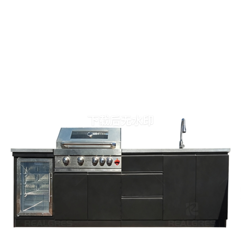 Conjunto de parrilla de barbacoa de acero inoxidable para cocina exterior isla de barbacoa