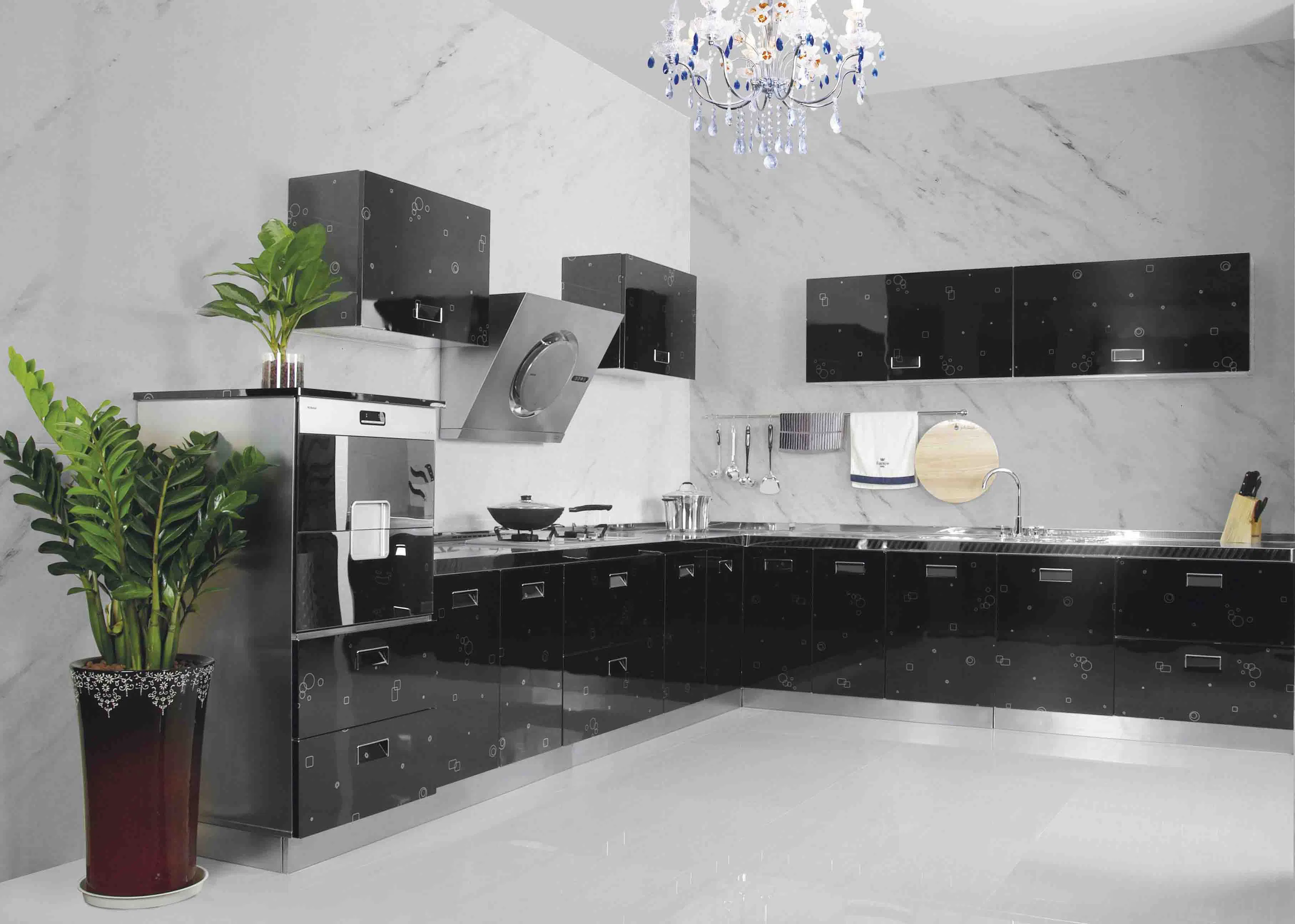 Gabinetes de cocina de acero inoxidable a prueba de agua para Island City (BR-SS007)