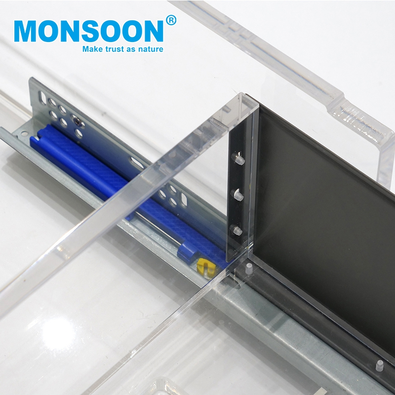 Hardware de gabinete de alta resistencia gris acero inoxidable hierro cierre suave doble pared montado debajo caja metálica sistemas de cajones de cocina para cocina