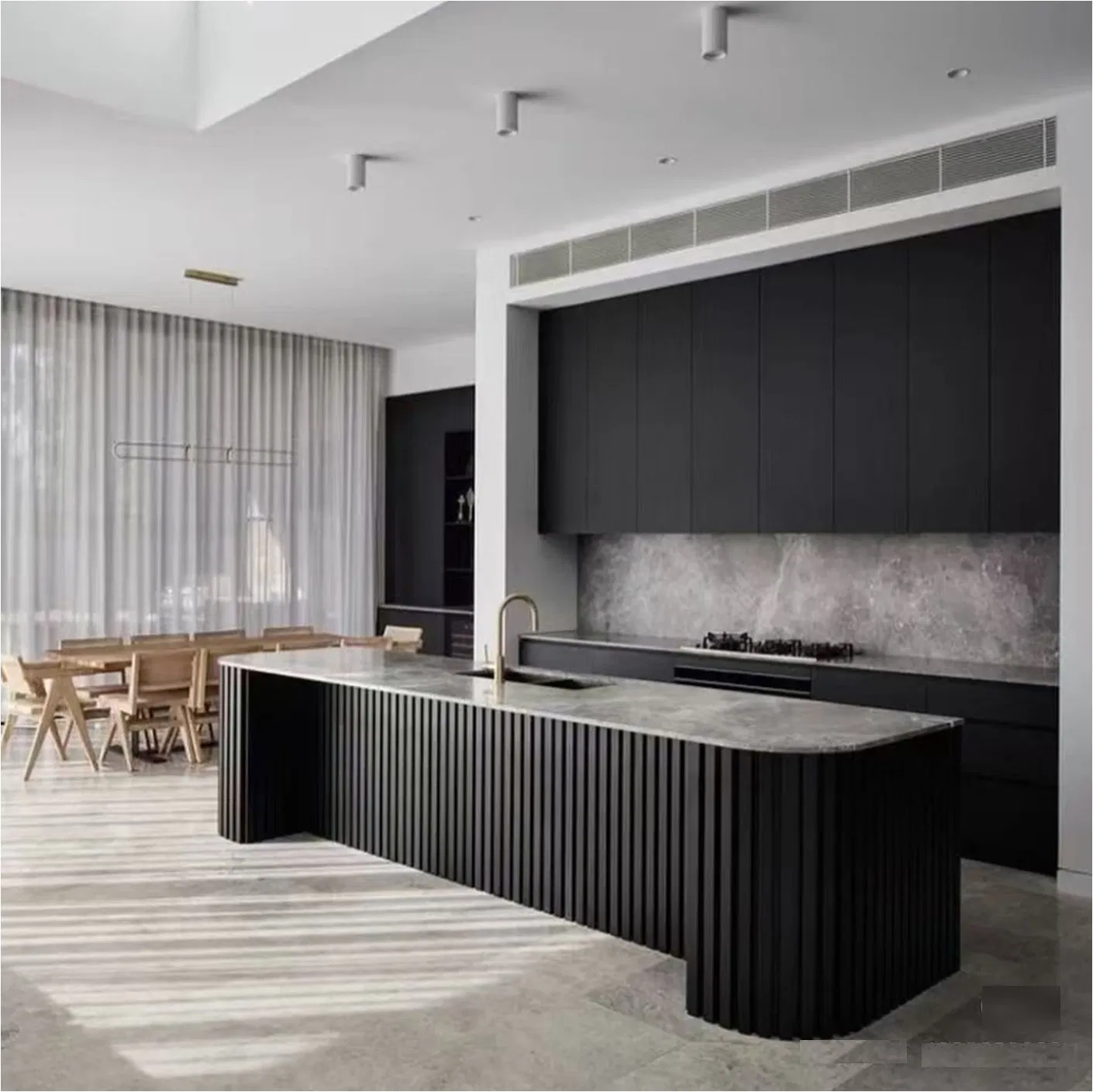 Muebles de cocina personalizados de diseño moderno, armarios de acero inoxidable montados en la pared indeformables 304 armario modular de cocina