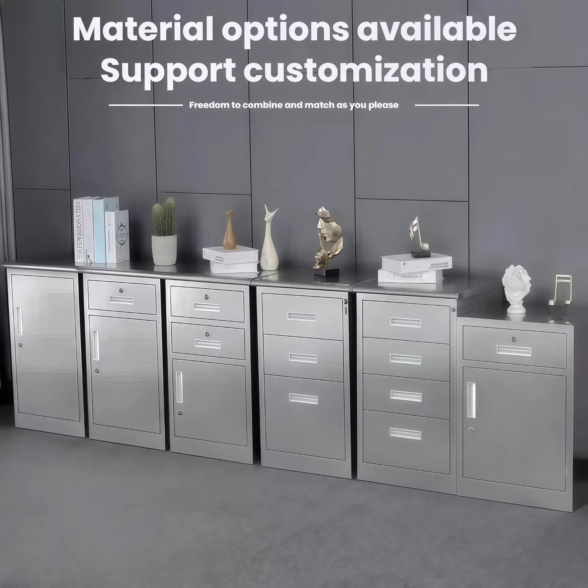 Gabinete de acero inoxidable de doble cajón fabricado en China para hornear y almacenar con almacenamiento de metal
