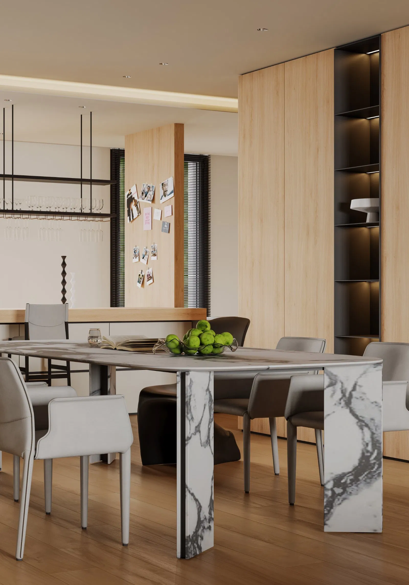 Conjunto de Gabinetes de Cocina Modernos de Alta Gama, Almacenamiento Espacioso, Duradero, Personalizable y Muebles de Alacena al por Mayor