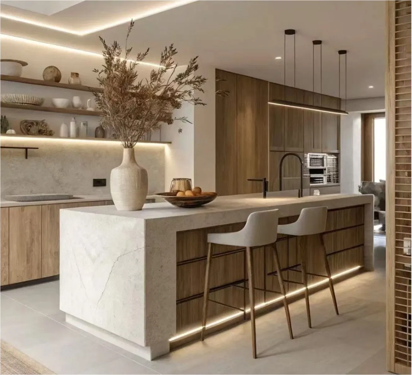 Muebles de cocina personalizados de diseño moderno, armarios de acero inoxidable montados en la pared indeformables 304 armario modular de cocina