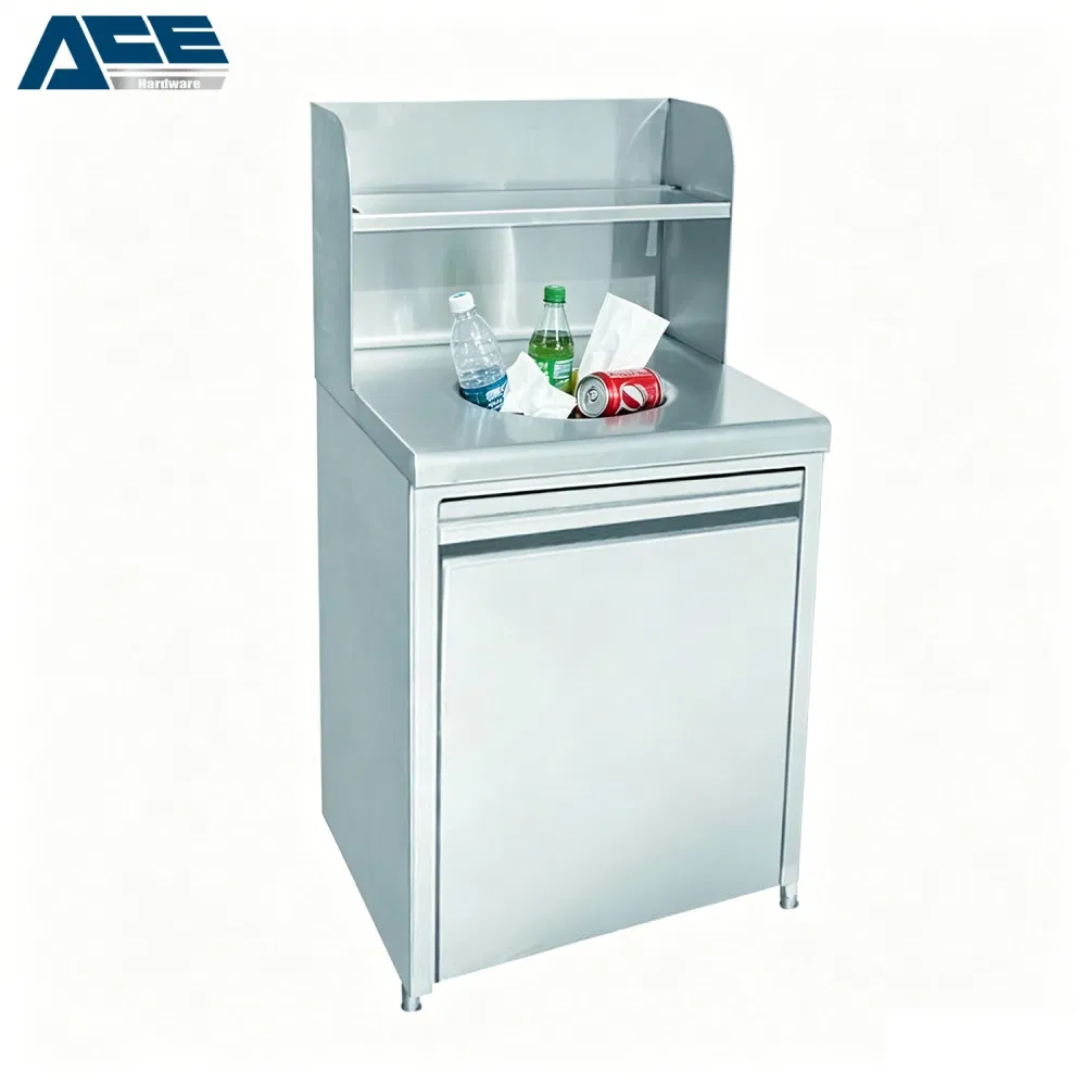 Cabinet de basura de acero inoxidable duradero para uso en cocina comercial