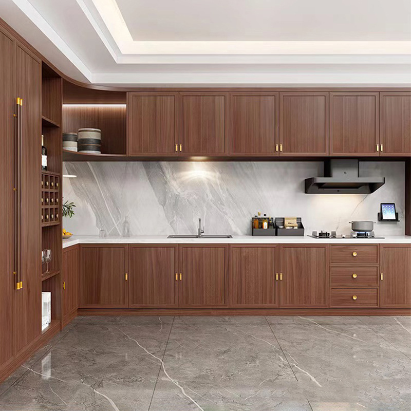 Diseño moderno de estilo europeo, cocina exterior de acero inoxidable, gabinete de cocina de PVC