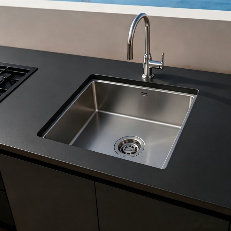 Custom Outdoor Stainless Steel Kitchen Cabinet with BBQ Grill Sink and Storage