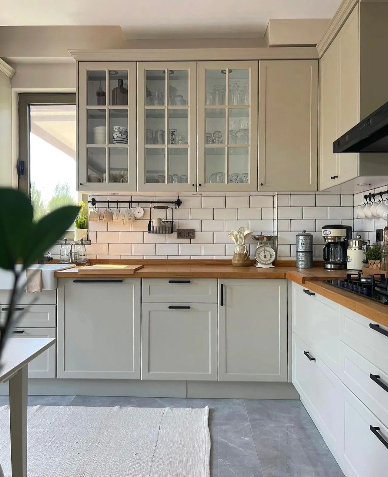 Conjunto de Gabinetes de Cocina Interior Premium con Diseño de Encimera de Mármol