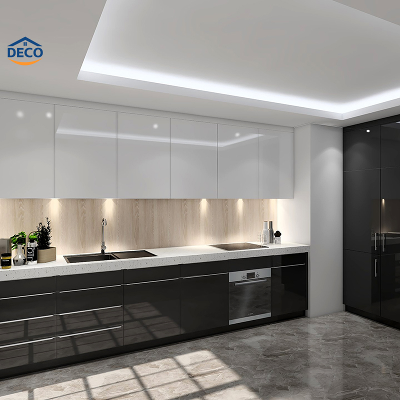 Conjunto de Gabinetes de Cocina Modular de Acero Inoxidable para Exterior, Gabinete de Cocina de Madera Sólida de Lujo con Isla