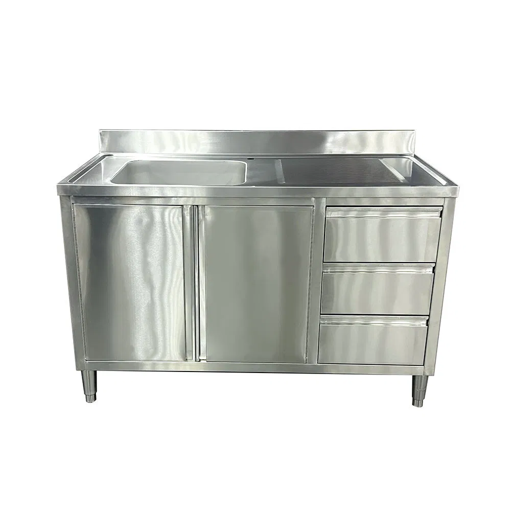Nuevo diseño de gabinete de lavabo de acero inoxidable combinado con cajón